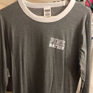 VS Pink Nation Long Sleeve Victoria’s Secret Tee